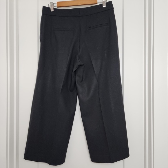 Ann Taylor Womens Pants Size 4 Black Wide Leg Crop Culottes Career Work Trousers - Picture 2 of 12